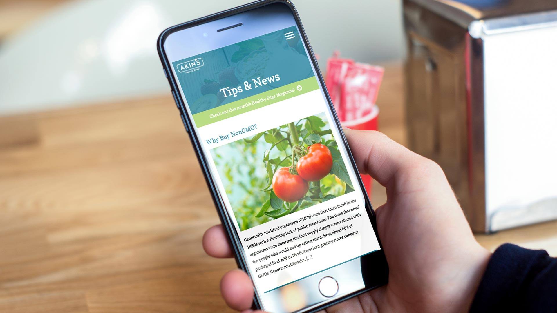 Akin's Natural Foods mobile website